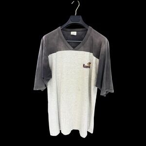 70's Minnesota Golden Gophers V-Neck T-Shirt 3/4 Sleeve Distressed Large